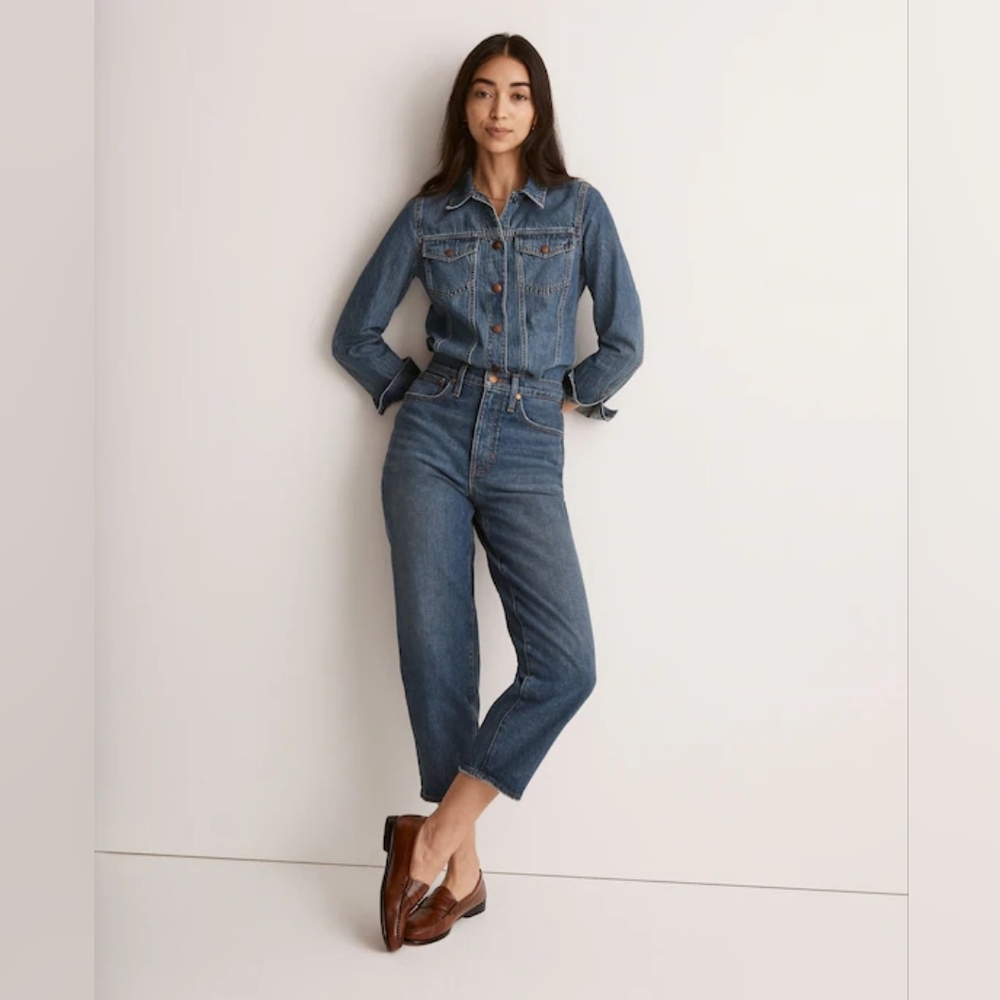 Madewell Balloon Jeans Ellisboro Wash Blue Denim High Rise Waist NG265 Size 27